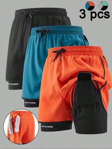 men's 2 in 1 double layer gym shorts, breathable comfortable quick drying shorts, casual men's sportswear for gym workout running, workout clothes, athletic shorts, jogging shorts, trail running shorts