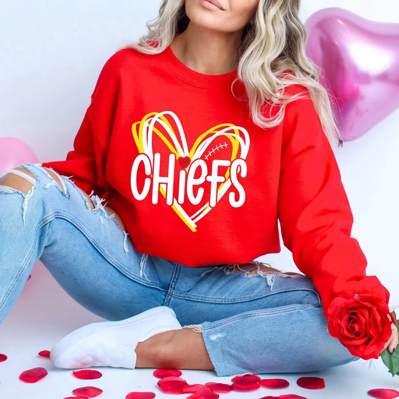 Chiefs Sweatshirt,Chiefs in My Heart Shirt,Football Sweatshirt,Gift For Football Fan,Chiefs Heart Love Shirt,Chiefs Shirt,Love Heart Chiefs