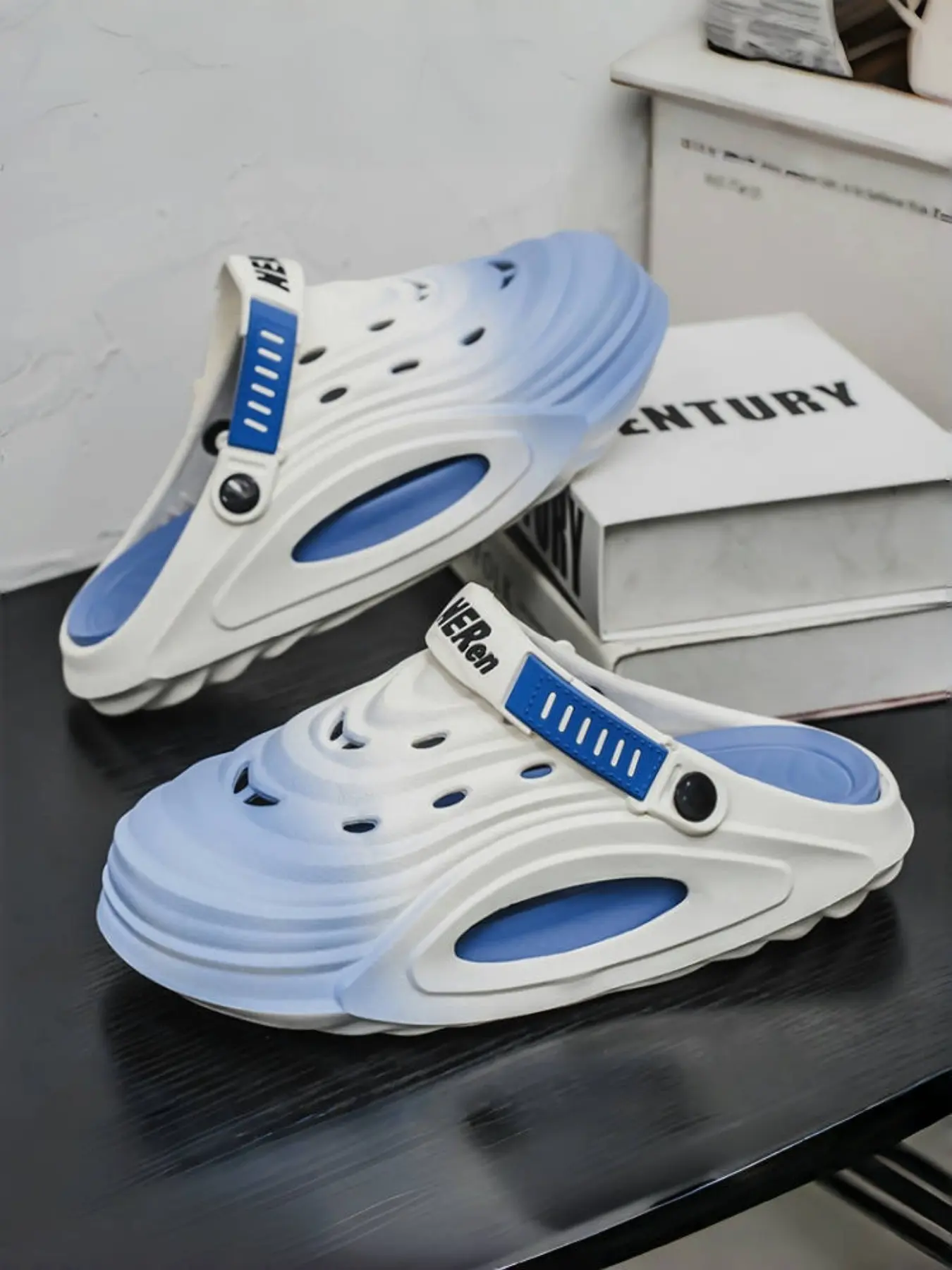 Trendy Breathable Hole Shoes, Thick Sole Design, Premium Eva Material, Comfortable Non-Slip Casual Footwear for Summer