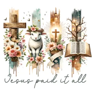 Jesus Paid All Direct To Film Print, DTF Print, Ready To Press Print For T-Shirts