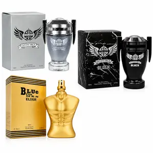 Invincible, Invincible Black & Blue For Men Elixir Men's Fragrance Gift Set (3 Pack) – Long Lasting Cologne Collection with Fresh, Woody & Aromatic Scents – Eau de Parfum & Eau de Toilette Bundle for Men