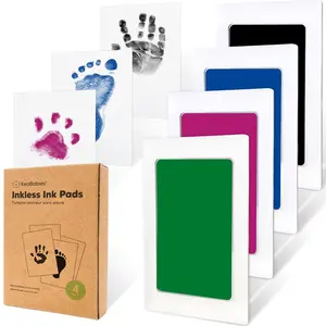 4-Pack Inkless Ink Pads for Pet Paw/Nose Print Kit - Safe Non-Toxic Mess-Free Easy to Use Perfect for Keepsakes Gift Care