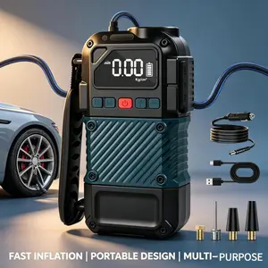 Portable car tire inflator, electric rapid air pump, high-pressure quick inflation, compact and easy to carry, suitable for car owners and outdoor use, ideal for inflating vehicles, bicycles, and sports balls