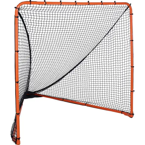 VEVOR Foldable Lacrosse Goal - 6x6 ft Folding Type with Portable Steel Frame Net, Snap Lock Easy Installation, Easy Carrying Storage Bag, Foldable Design for Backyard Adult Training, Orange