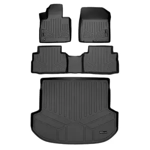SMARTLINER 3 Rows Custom Fit Floor Liners Compatible with 2021 - 2023 Hyundai Santa Fe (Gasoline)