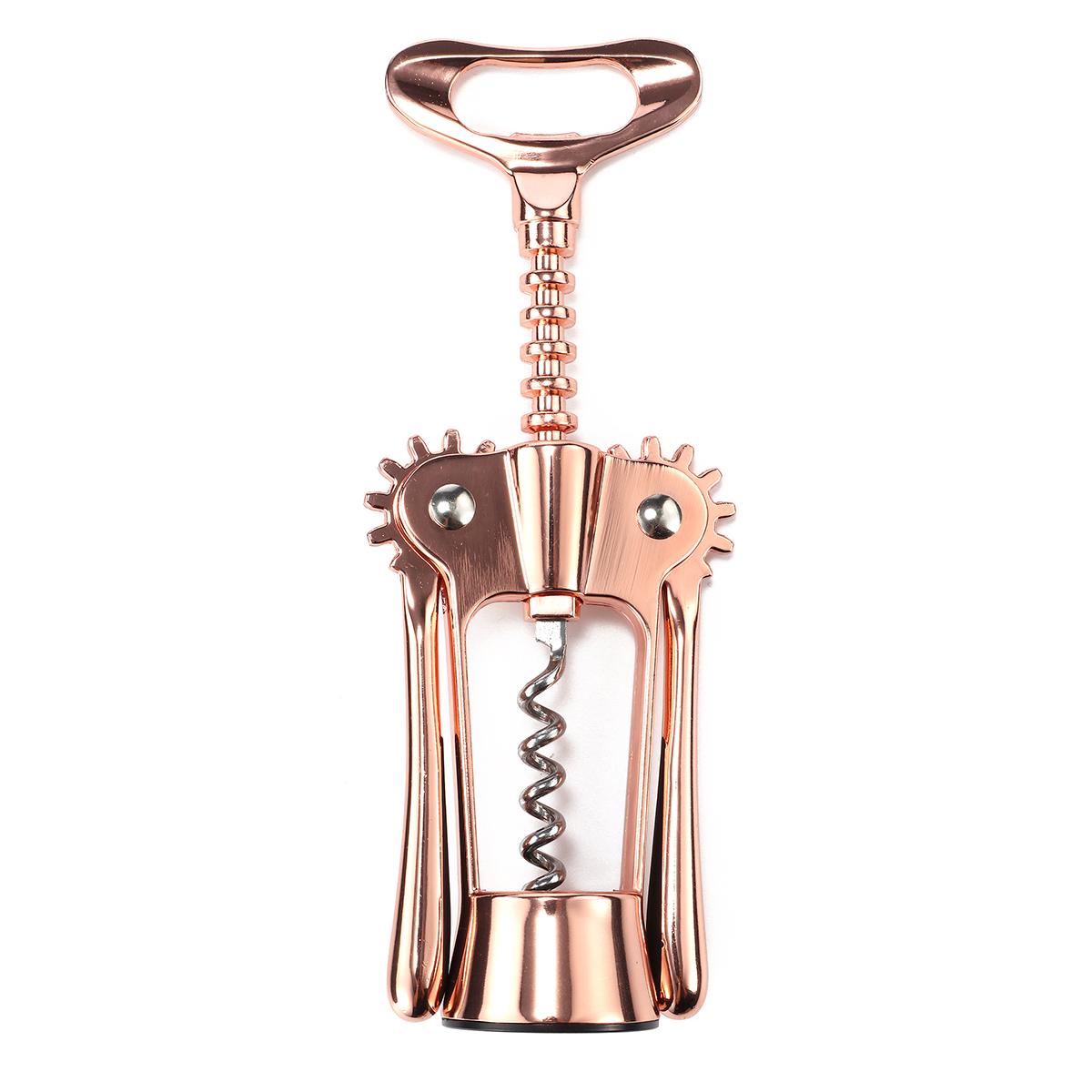Wing Corkscrew Bottle Opener Godmorn Rose Gold Beer Opener with Wine Pourer, All-in-one Stainless Steel Winged Corkscrew Used in Kitchen Chateau Restaurant Bars