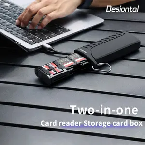Desiontal Dk10 Card Reader Lightweight Pocket Design, Multi-Type Compatible, Can Be Used as Storage Box for Easy Portability