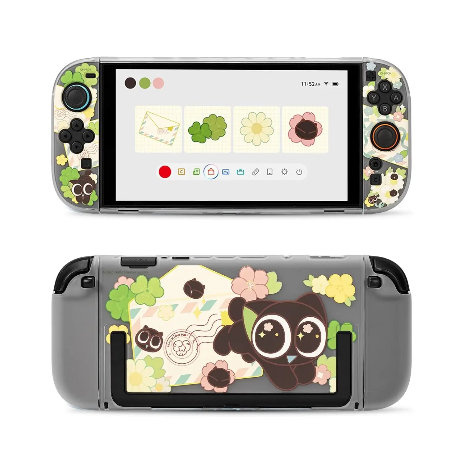 GeekShare Slim Protective Case Compatible with Switch 2 (2025), Anti-Scratche and Shock-Absorption Dockable Hard Shell for Switch 2 Game Console - Spring Letter