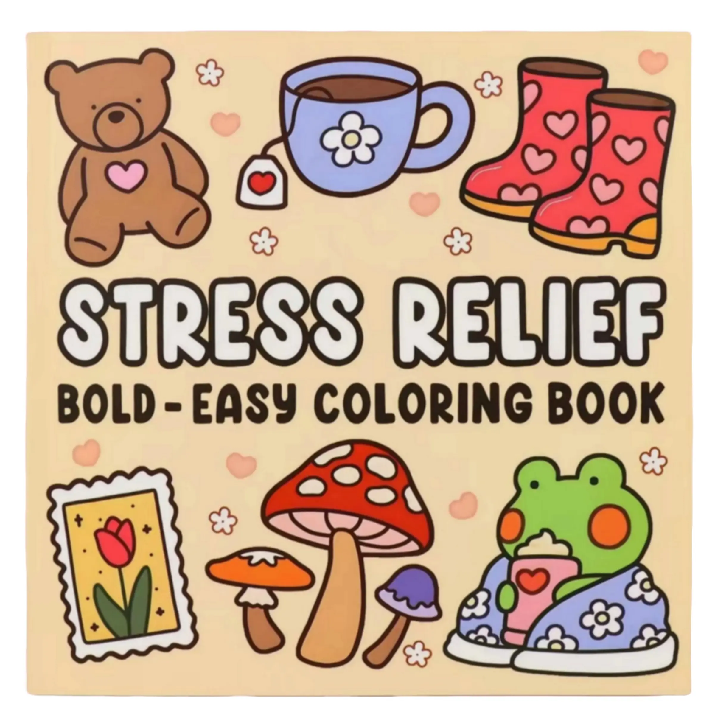 Cute Theme Coloring Book for Adults and Kids with Adorable Characters, Relaxing and Easy Designs for Stress Relief, Family Bonding, Creativity