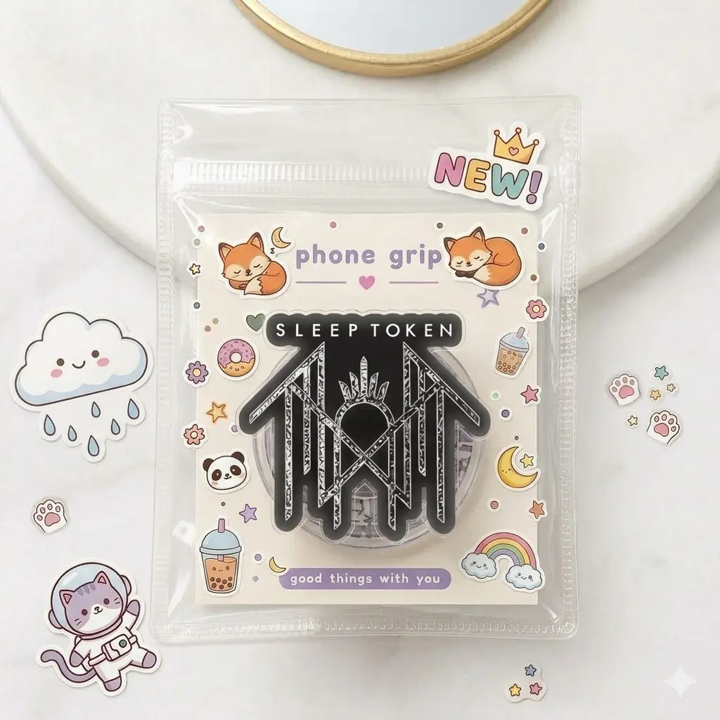 Sleep Token Gothic Book Stack Phone Grip – Dark Aesthetic, Cute & Edgy Accessory for Teens & Music Fans