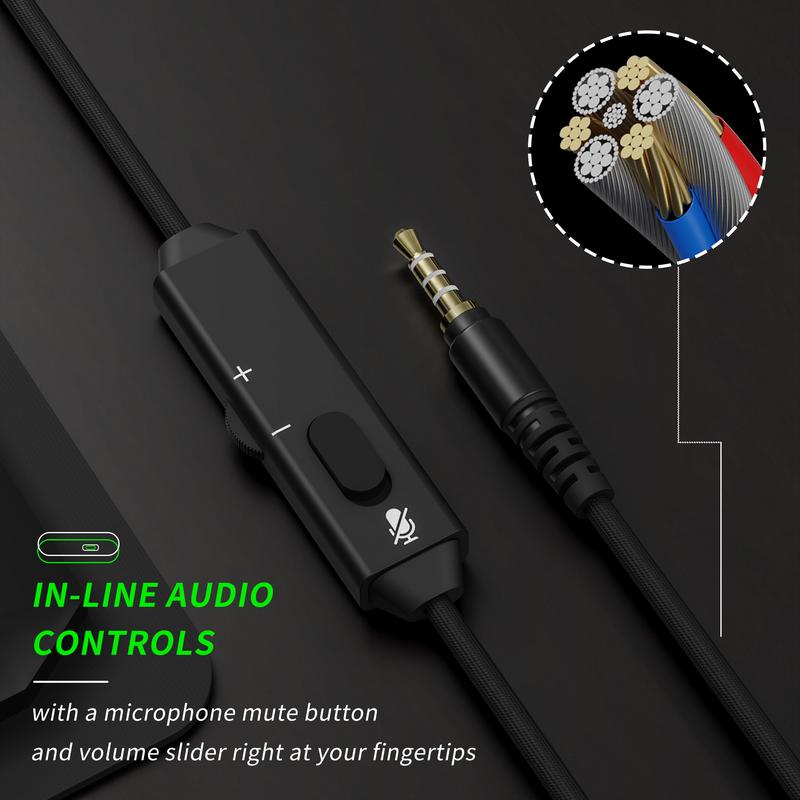 [Perfect Valentine’s Gift] BINNUNE BG02 Gaming Headset with Mic for Xbox Series X S Xbox 1 PS4 PS5 PC NS,Wired Headphones,50mm Stereo Sound,3.5mm Jack,Perfect Valentine’s Gift for Him & Her