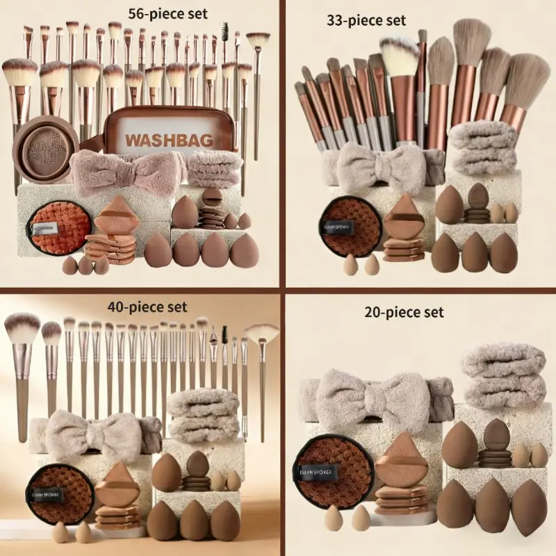 Facial Makeup Tool Set, Portable Travel Makeup Storage Bag, Mixed Brushes, Face Makeup Brushes, Beauty Brush Set, Cosmetic Brushes and Cleaning Kit, Daily Use, Professional Makeup Tools, Makeup Brushes Organizer, Makeup Brushes Kits