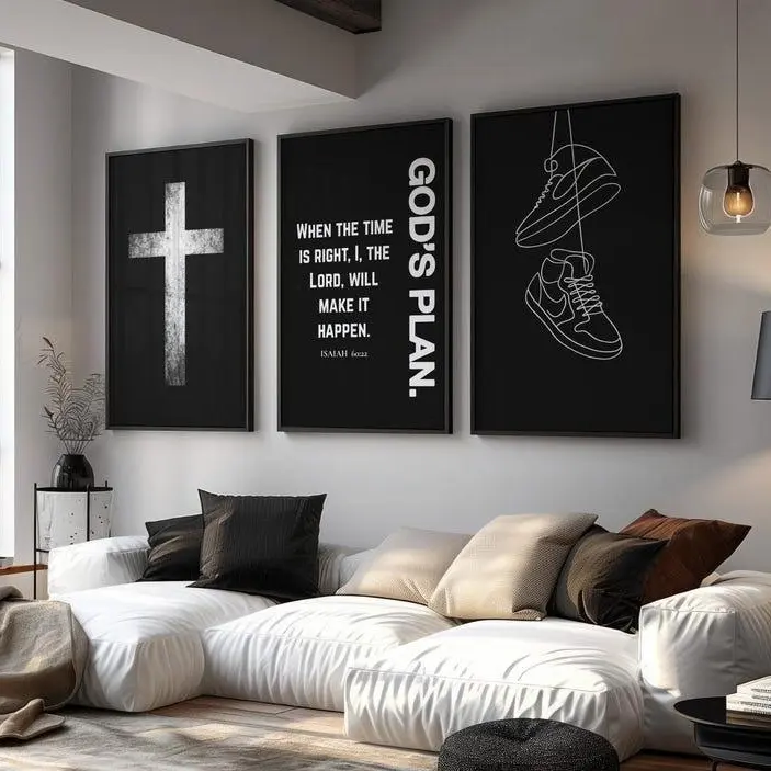 Modern Christian Art, Black & White Christian Artwork, Jesus Poster, The Last Supper Unframed  | Hypebeast Decor, Masculine Wall Art, CM01P