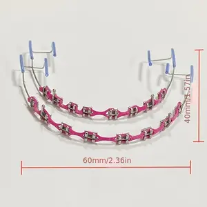 Colorful Temporary Teeth Decorations |                      Braces with Rubber Bands & Stainless Steel |                       Vibrant Party Style for Halloween, Thanksgiving, Christmas |                       Durable, Easy-to-Use Beauty Retouching Gear M