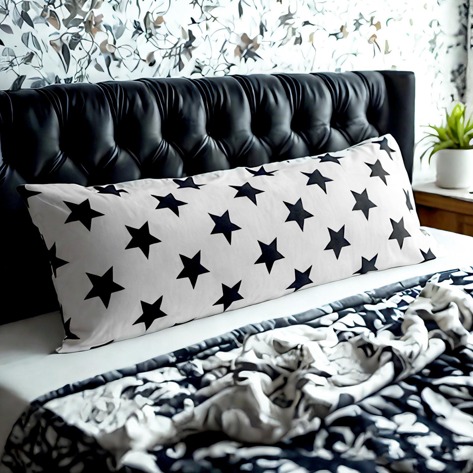 1 body pillowcase, soft brushed microfiber pillowcase, black and white pattern, envelope sealing