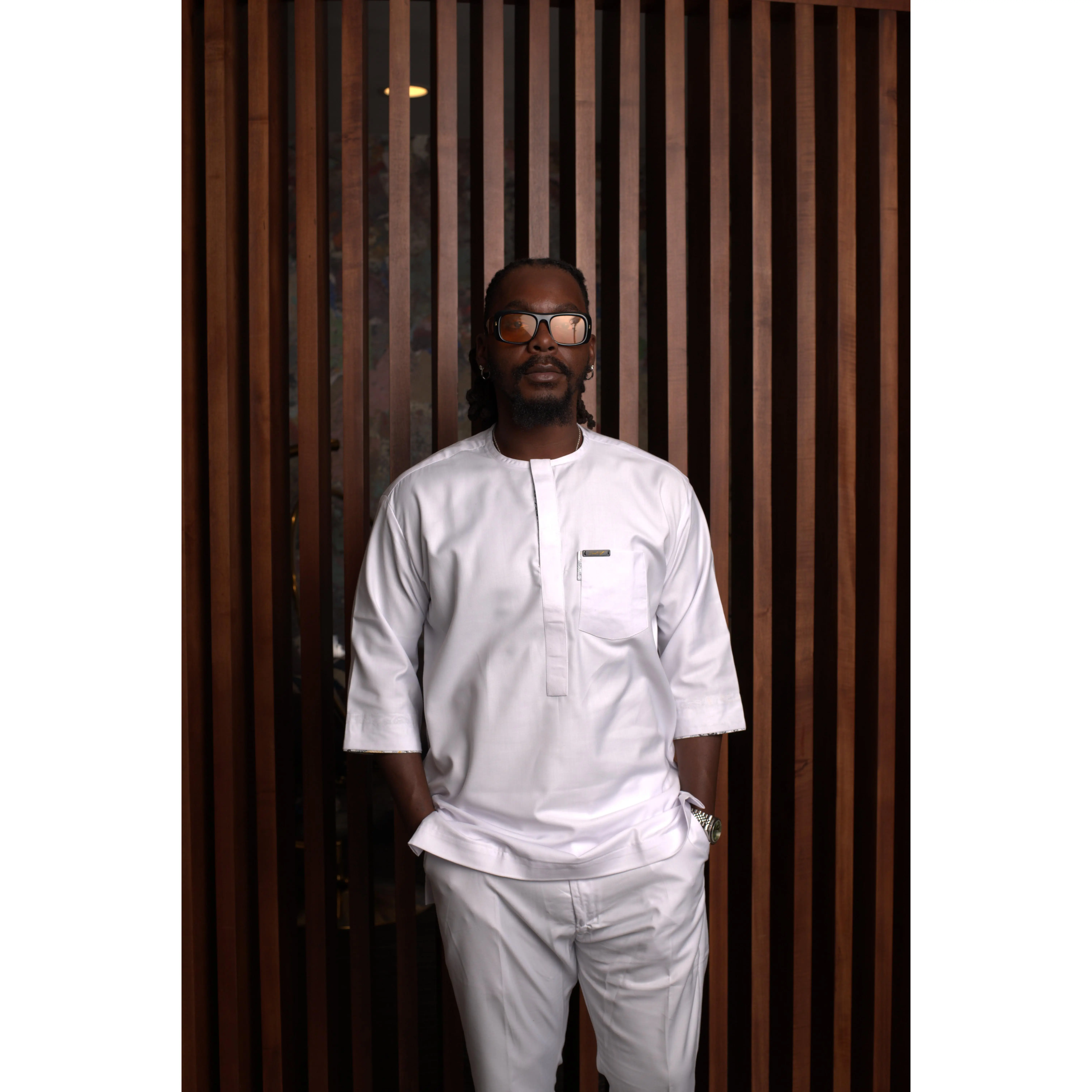 White 3/4 Sleeve Kaftan