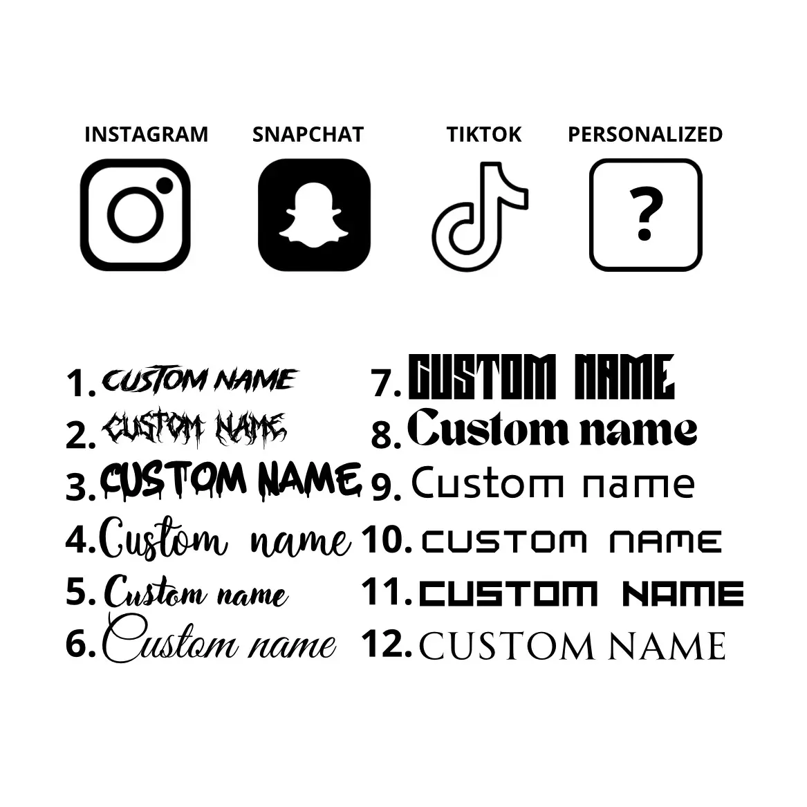 Social Custom Name Car Decal