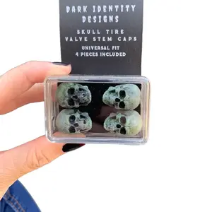 Dark Identity Designs Skull Tire Valve Stem Caps - Pack of 4