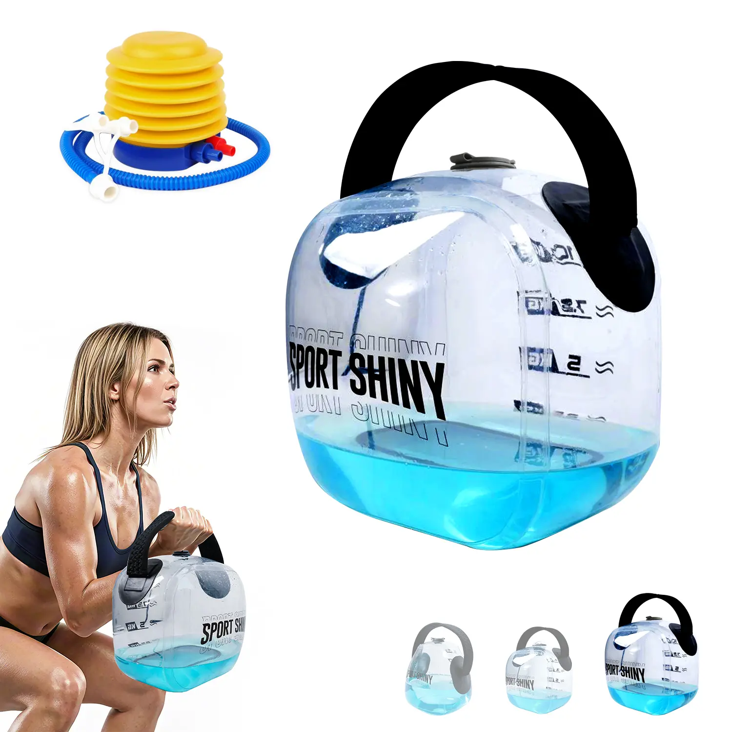 ENOVI EasyGo Kettlebells, Foldable Water-Filled Kettlebell, Adjustable Kettlebell