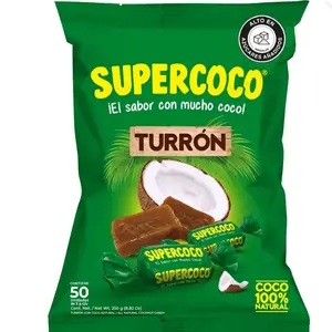 Supercoco Nougat Sweet Coconut - 100% Natural Ingredients, Pack of 50, 250g, Coconut Flavor
