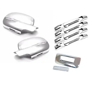 Full Combo Kit Chrome Plate Mirror+Handle+Tailgate Cover Trim Overlay Compatible with 2007-2013 Chevy Silverado 1500 / Sierra 1500 / 2500HD/ 3500HD