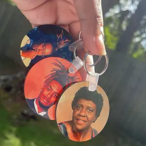 Circle Photo Charm Sumblimation Keychain with Personalized Portraits for Unique Accessory
