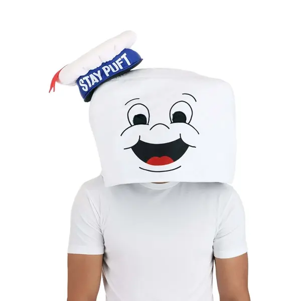 HalloweenCostumes Men's Adult Stay Puft Reversible Hat Mask, Ghostbuster Halloween Polyester Accessories for Costume Ideas