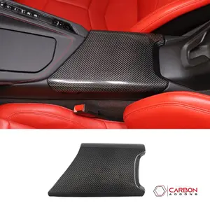 C8 Corvette Real Carbon Fiber Center Console Lid Armrest Cover | Interior Overlay (2020–2026)