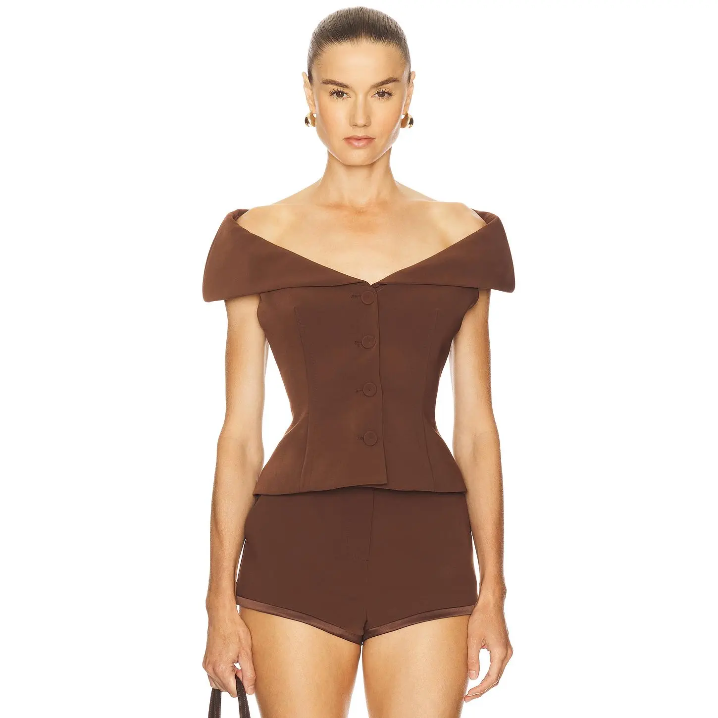 Camila Coelho Deysi Top in Coffee