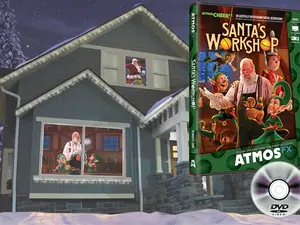 AtmosFX Santa's Workshop Digital Decorations DVD for Christmas Holiday Projection Decorating