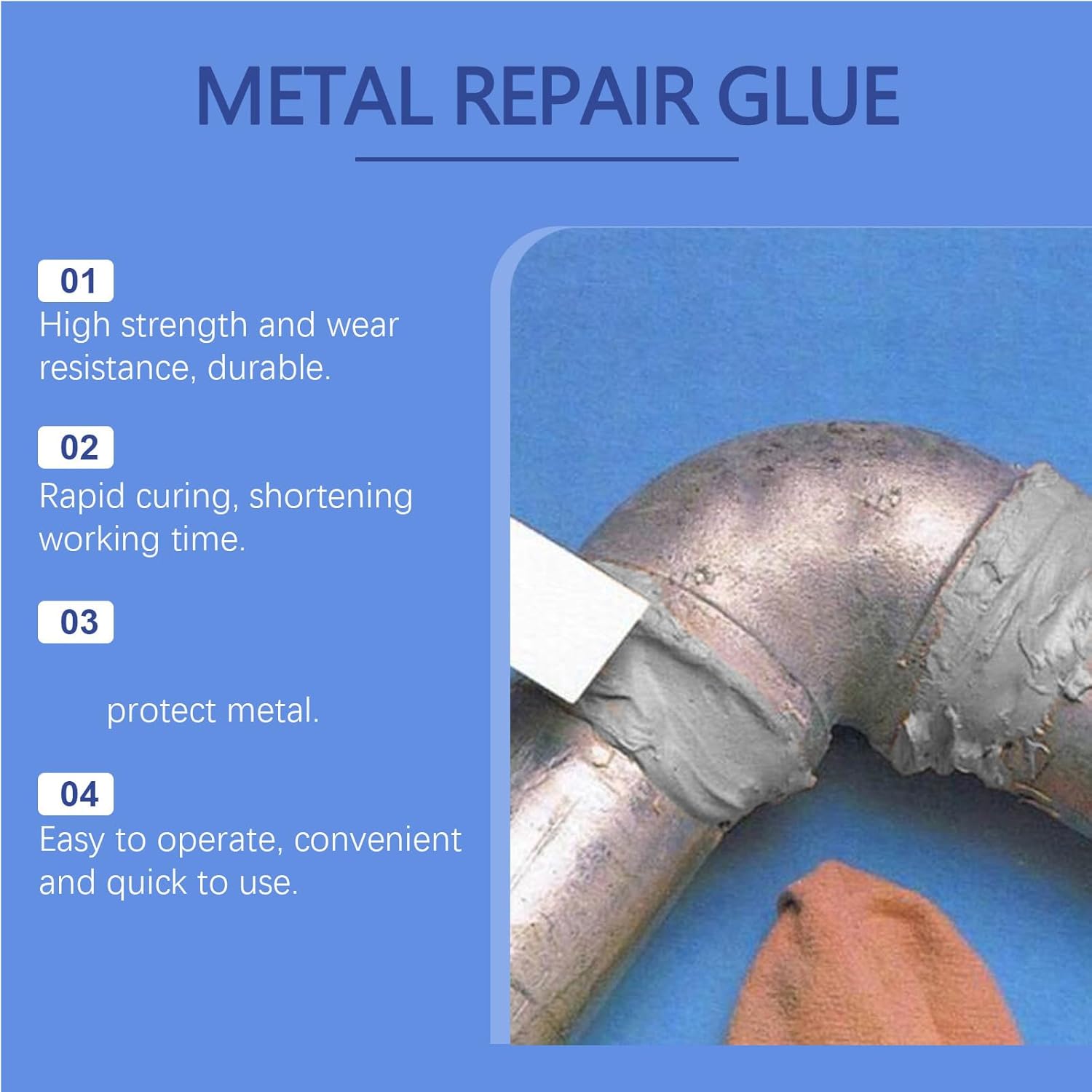 Enhanced Casting Glue, Metal Repair Glue, Casting Repair Glue, High Temperature Resistant Liquid Metal Welding Filler for Metal Casting Defects, New Semi AB Glue