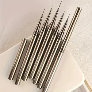 5-Piece Professional Nail Art Brush Set for Precise Detail Lines, Perfect for Floral Designs and Gel Nails, Essential Nail Care Tools