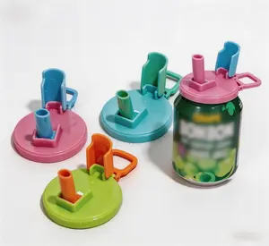 4-Pack Reusable Soda Can Lids with Straws | BPA-Free Leak-Proof Can Covers for Seltzer, Juice & Energy Drinks | Fits Standard 12oz/16oz Cans | Perfect for Travel, Picnics & Kids