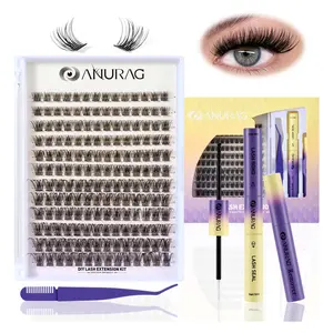 ANURAG  DIY Cluster Eyelash Extension Kit, Eyelash Bonding and Sealing, Eyelash Tweezers, Eyelash Remover at Home Makeup Eyelash Extensions Cat Mascara    springtok   fairy lash clusters，Christmas gifts, New Year gifts, Black Friday