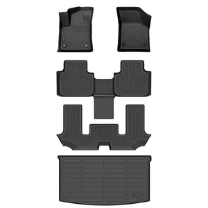 COLANAT for VW Atlas 2018-2025 Floor Mats 3 Rows Set (6-Seat Only, Not for 7-Seat/Cross Sport), 3D Custom Fit All-Weather Protection, High-Wall Waterproof, Easy Clean, cars accessories, auto accessories, car stuff