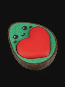 Avocado Heart Fidget Clicker, 5 cm Kawaii Stress Relief Toy, Clicky Heart Button Desk Fidget, Cute Gift for Anxiety, ADHD & Gamers