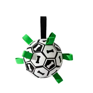 Toys Soccer Ball with Straps, Interactive Dog Toys for Tug of War, Puppy Birthday Gifts, Dog Tug Toy, Dog Water Toy, Durable Dog Balls World Cup for Small Dogs（5 Inch）