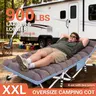 Extra-Wide Foldable Outdoor Camping Cot, Oversized Heavy Duty Portable Sleeping Bed, Camping Bed Mat, Removable Cushion, Nonslip Compact-Fold Oxford Travel Bed, Carry-Bag Ready, 900lbs Max Load for Adults, Home Nap Use