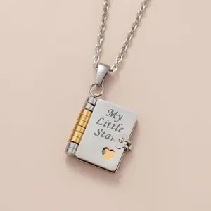 My Little Star Book Necklace for Girls – Uplifting Message Pendant for Daughter with Phrases of Love, Worth and Confidence, Meaningful Jewelry Gift From Mom or Dad for Birthday, Holiday or Everyday Encouragement