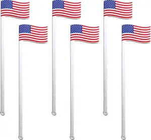 American Flag Patriotic Coffee & Cocktail Stirrers Reusable Plastic Drink Stirrer Sticks 24 Swizzle Sticks for Cocktail Garnish Mixers Bar Supply