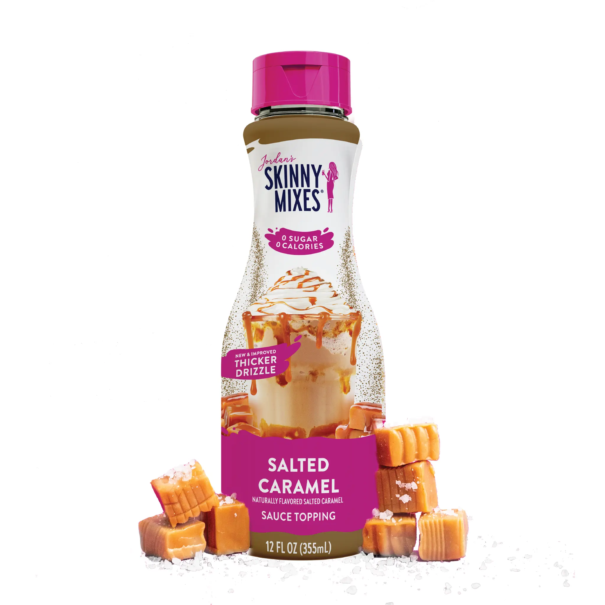 Sugar Free Salted Caramel Sauce, 0-Sugar Syrup Skinny Mixes for Desserts, Ambient Plastic Bottle Dressing & Spread