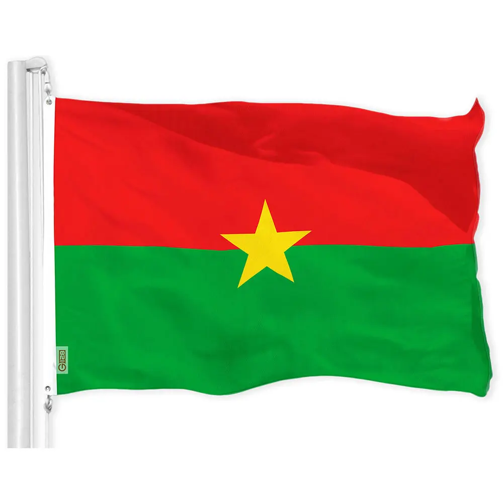 G128 Burkina Faso Flag | 3x5 Ft | LiteWeave Pro Series Printed 150D Polyester | Country Flag, Indoor/Outdoor, Vibrant Colors, Brass Grommets