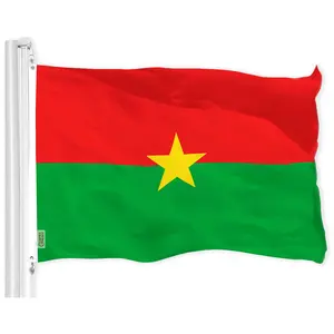 G128 Burkina Faso Flag | 3x5 Ft | LiteWeave Pro Series Printed 150D Polyester | Country Flag, Indoor/Outdoor, Vibrant Colors, Brass Grommets