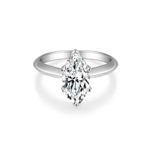 3CT Marquise Shaped D Color VVS1 Grade Synthetic Moissanite Stackable Ring Fashionable Women's Jewelry Ring Holiday Gift Exquisite Jewelry Black Friday Classic Wedding A4