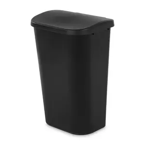 Sterilite 11.3 Gal. Lift Top Wastebasket Plastic, Black New