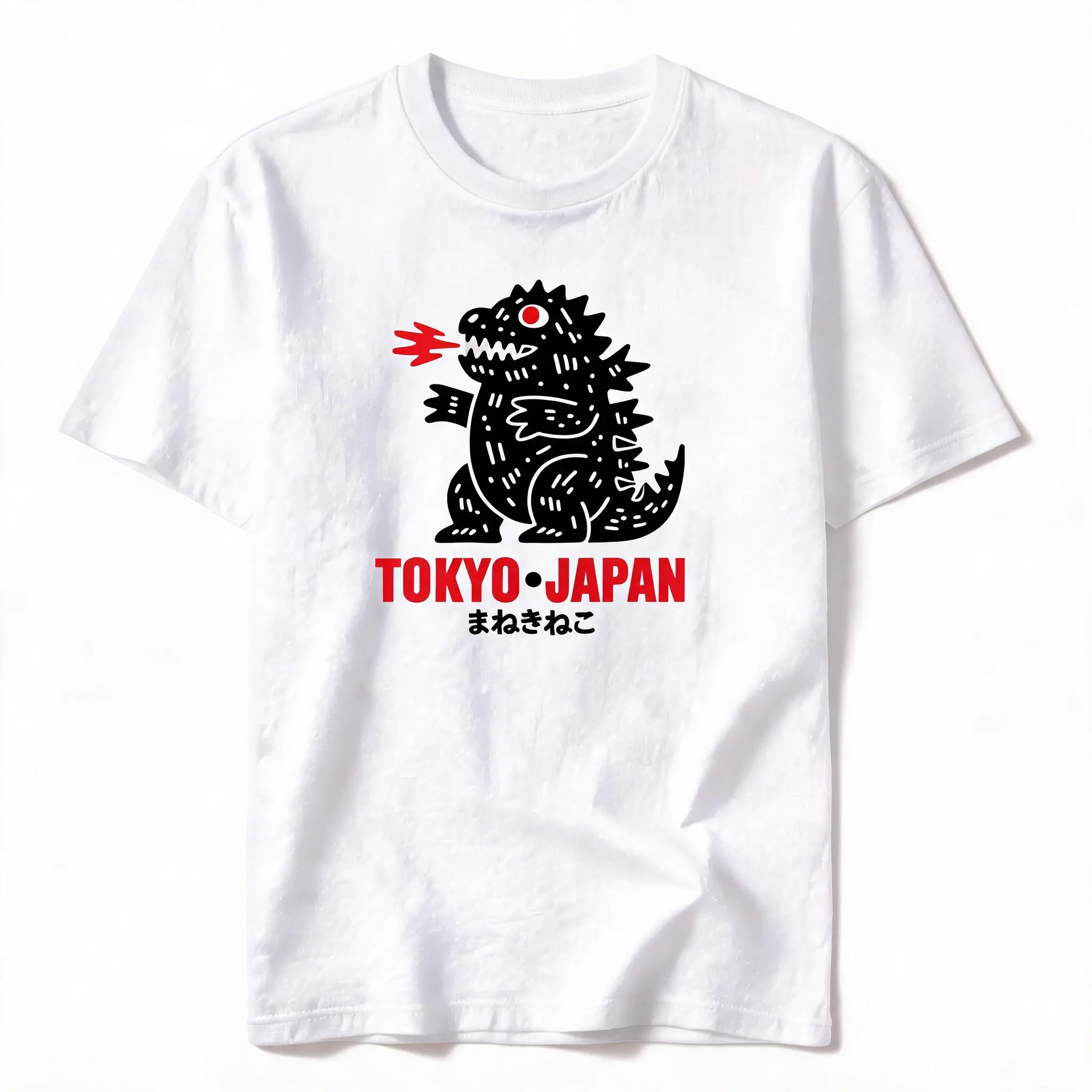 Unisex Tokyo Japan Monster Graphic Tee - Cotton Japanese Kaiju Style Streetwear Graphic Tees with Sleeves, Ideal Outfits for Birthday Pairing with Pants, Classic