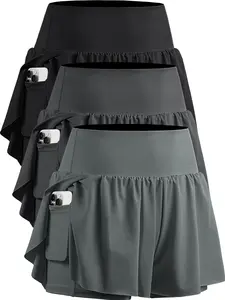 CADMUS Outdoorfun 2 in 1 Women's Spandex Athletic Shorts, Gym Yoga Shorts with Pockets