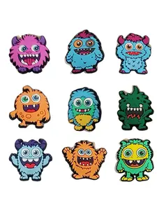 9pcs Cartoon School Monster Shoe Charms, Crocs Fashion Accessories, DIY Shoe Decorations, Detachable Shoe Clips,Party gifts including Mike and the furry James.