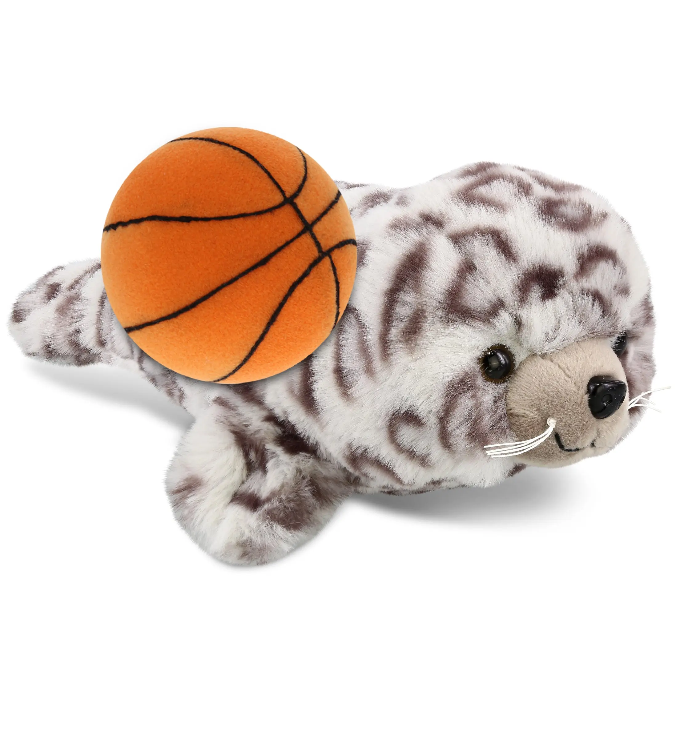 DOLLIBU Plush Basketball - 10" Super-Soft Fluffy Plush Stuffed Toy, Cute-Shaped Toddler-Safe Stuffed Toy with Sealed Design for Ages 0+, Cute-Shaped Stuffed Toys, Plush Stuffed Toys