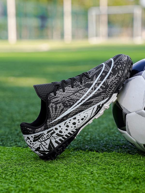 Unisex Blue - Silver - Black Contrast Football Shoes, Soccer Cleats, Personalized Texture Design, Breathable and Wear - resistant Upper, Strong Grip Studs for Better Field Performance, Ideal for Football Training and Matches